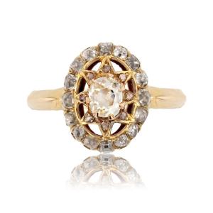 Antique Starry Pompadour Diamond Ring