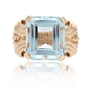 Vintage Aquamarine And Gold Ring