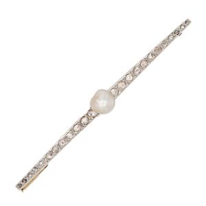 Old Brooch Charles Templar Fine Pearl And Diamonds