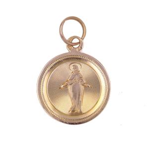 Old Rose Gold Baptism Medal