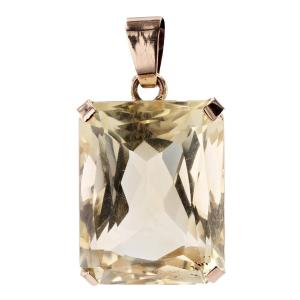 Pendentif Vintage Citrine Et Or