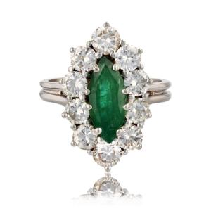 Emerald Diamond Marquise Ring