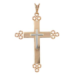 Old Rose Gold And White Gold Cross