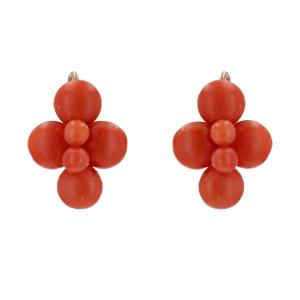 Antique Coral Pearl Earrings