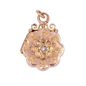 Antique Diamond Rose Gold Medallion