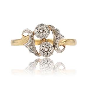 Old Ring Toi Et Moi Rose Cut Diamonds