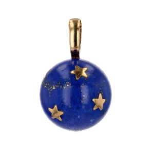 Pendentif Lapis Lazuli Et Ses étoiles d'Or