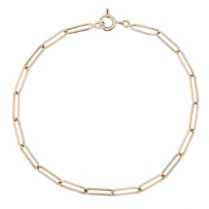 Thin Yellow Gold Bracelet With Rectangular Links