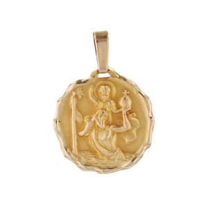 Old Saint Christopher Medal Signed Contaux