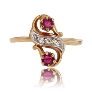 Ruby Diamond Duo Ring