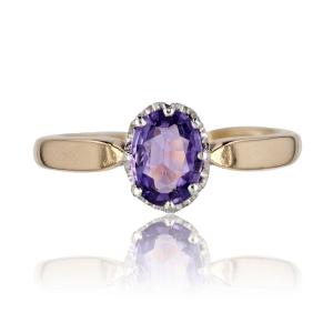 Antique Solitaire Purple Sapphire Ring