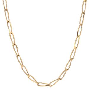 Wide Yellow Gold Chain With Rectangular Curb Link