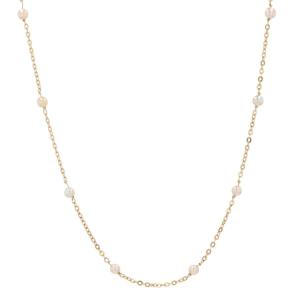 Yellow Gold Chain And Cultured Pearls