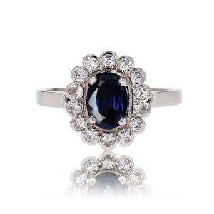 Marguerite Sapphire Diamond Ring