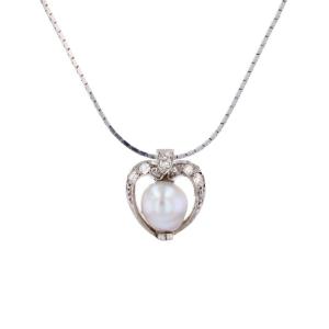 Antique Pendant And Its Fine Pearl And Diamond Chain