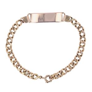 Fine Gold Engravable Curb Chain Bracelet