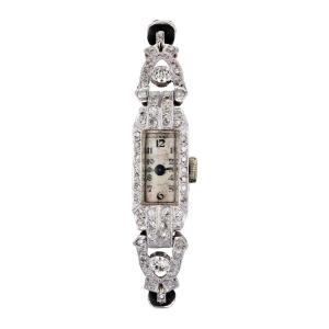 Antique Art Deco Platinum And Diamonds Watch