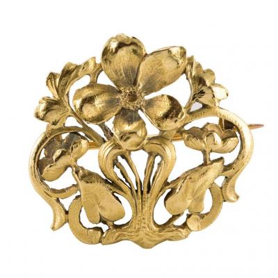 Old Gold Brooch Art Nouveau