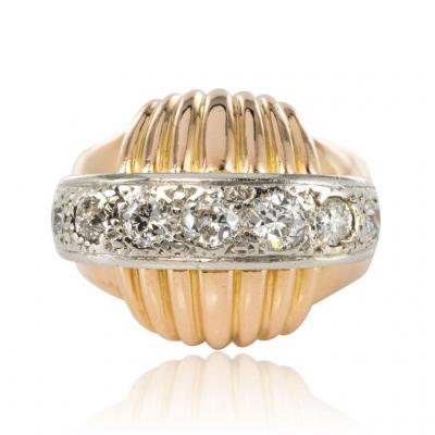 Vintage Diamonds Ring In Godrons