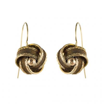 Ancient Earrings Golden And Hair Nodes