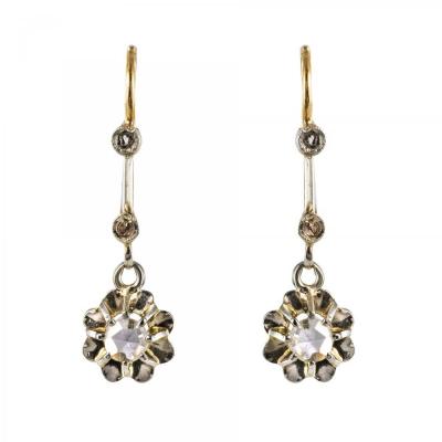 Antique Rose Cut Diamond Earrings