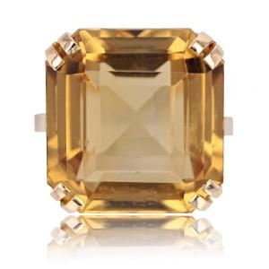 Bague Citrine Et Or Vintage