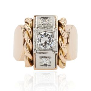 Diamond Signet Tank Ring