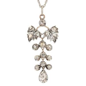 Pendentif Ancien Argent Or Diamants