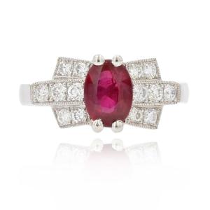 Art Deco Style Ruby And Diamond Ring