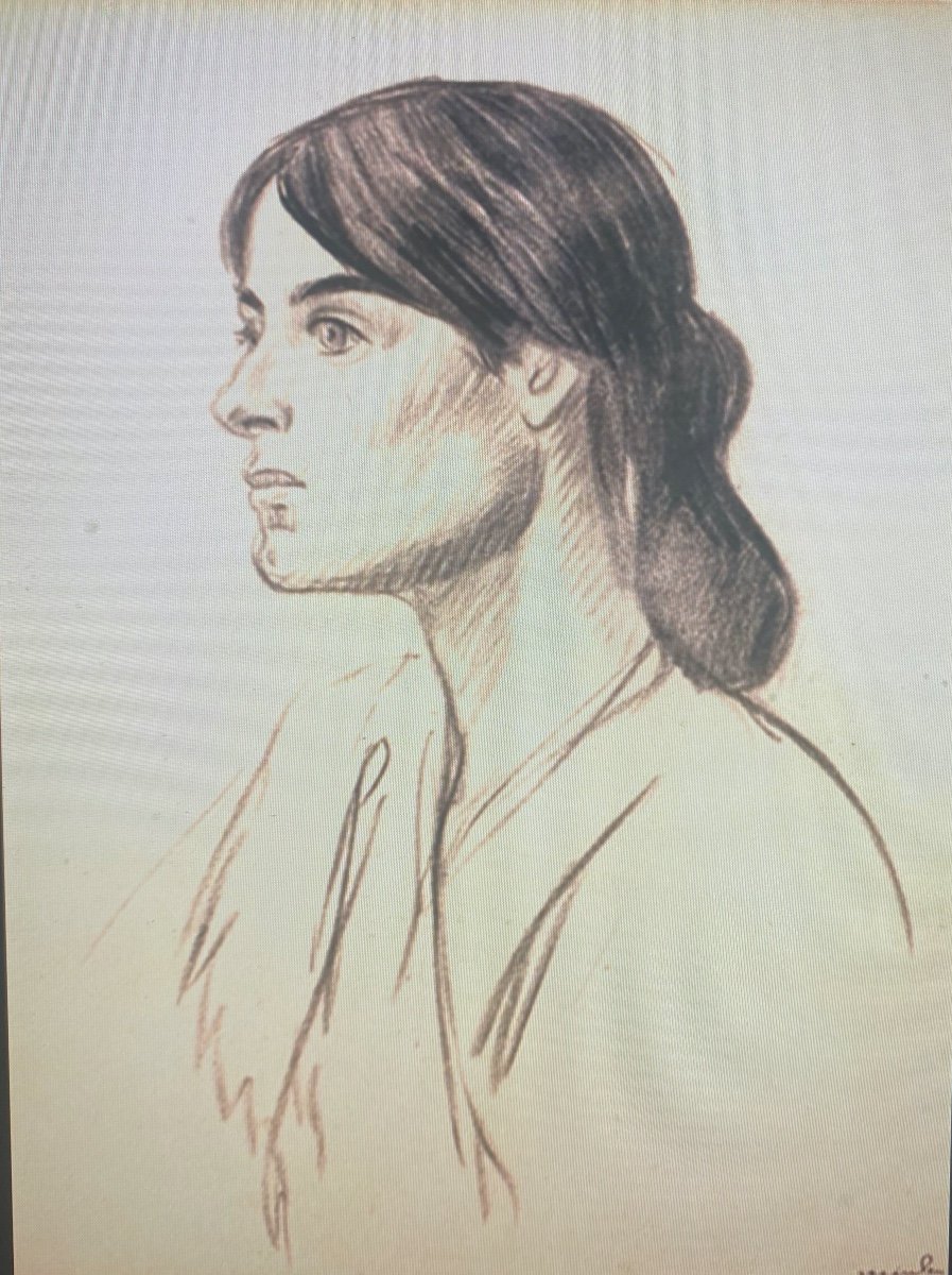 Suzanne  Valadon  1889   Portrait Au Crayon Et Fusain Sur Papier -photo-7