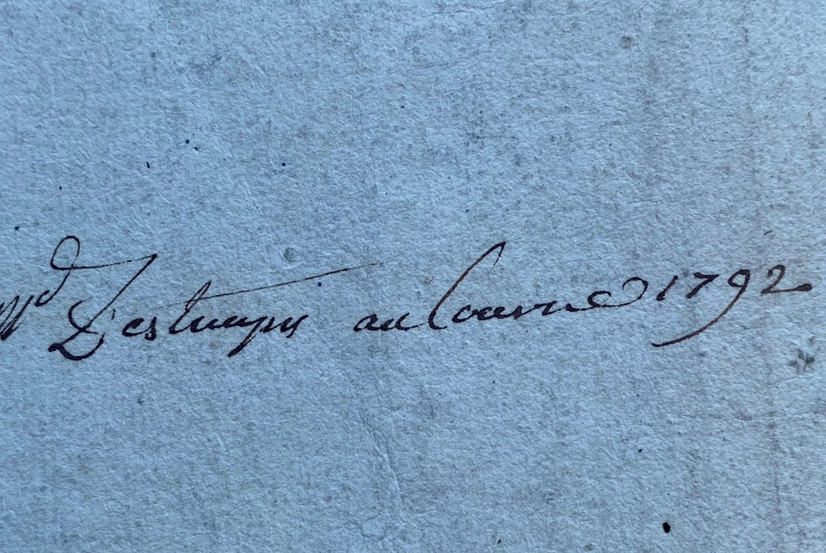 Estampe  XVII è /   XVIII è siècles    inscription  Paris 1792-photo-3