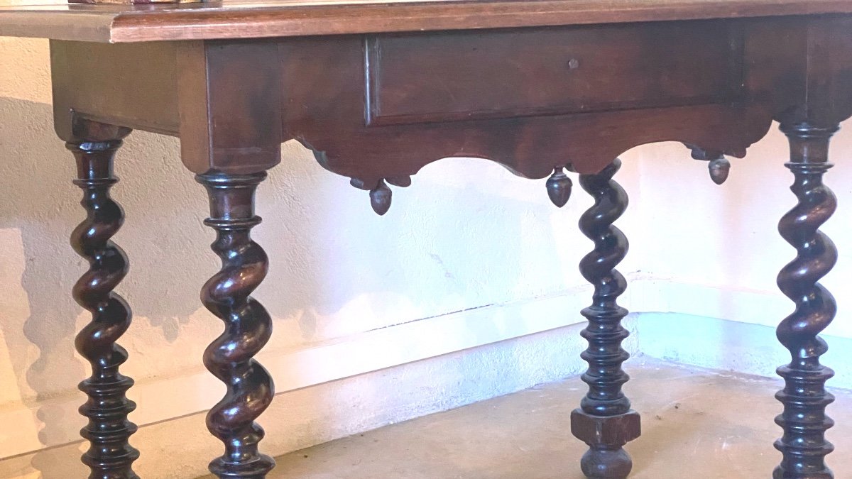 Desk  Portugal 17 Th Century  Restored  To Accomade  One Extra  Large Drawer-photo-3