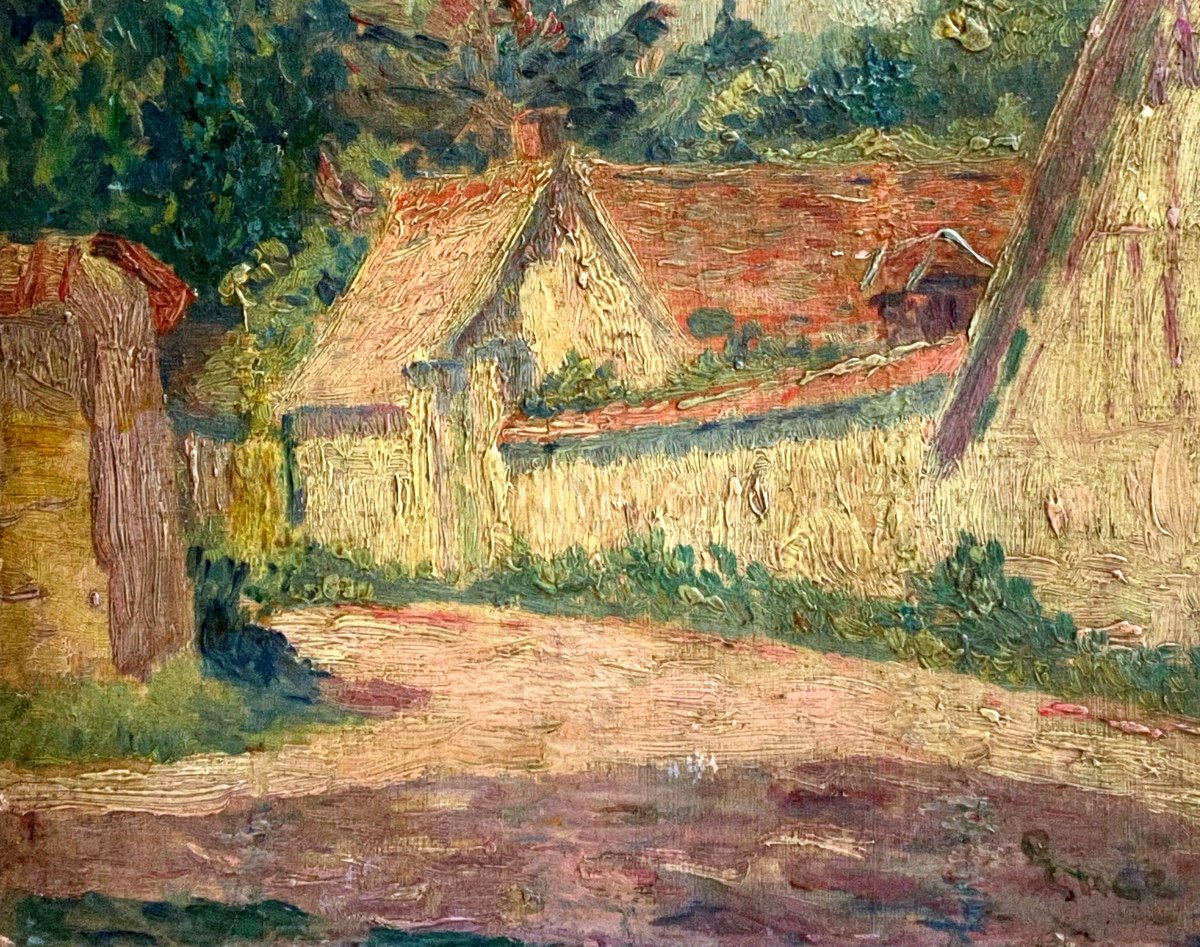 Landscape Oil On Wood 1900 Signed Maximilien Luce Neo-impressionist School-photo-4