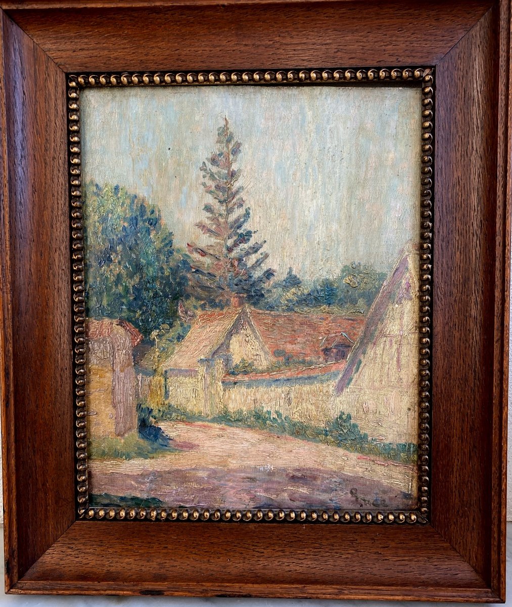 Landscape Oil On Wood 1900 Signed Maximilien Luce Neo-impressionist School-photo-1