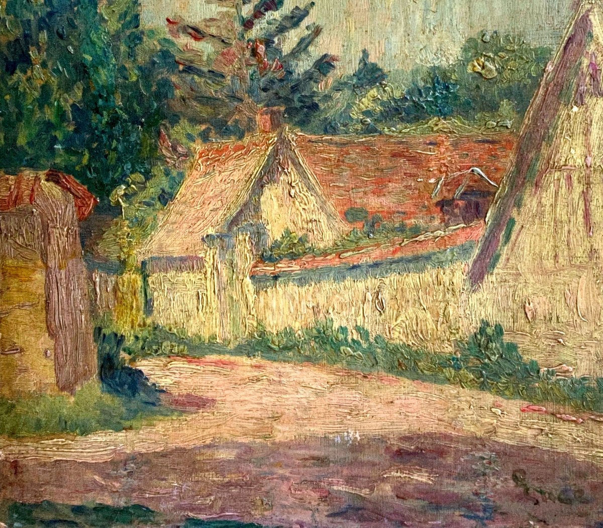 Landscape Oil On Wood 1900 Signed Maximilien Luce Neo-impressionist School