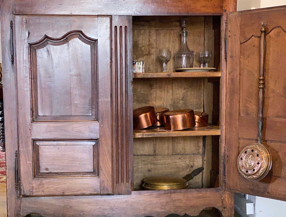Provençal Wardrobe In Solid Wood Early 18th Century With Two Doors With Molded Panels-photo-4
