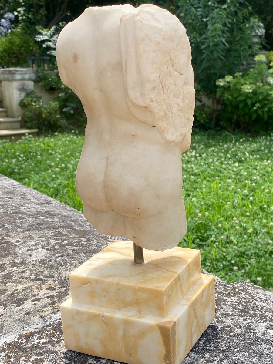 Torso  Homme. En Marbre Blanc  à  L’antique-photo-2