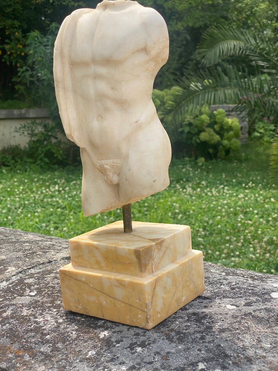 Torso  Homme. En Marbre Blanc  à  L’antique-photo-3