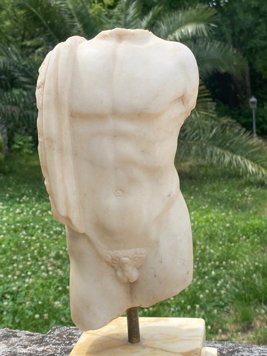 Torso  Homme. En Marbre Blanc  à  L’antique-photo-4