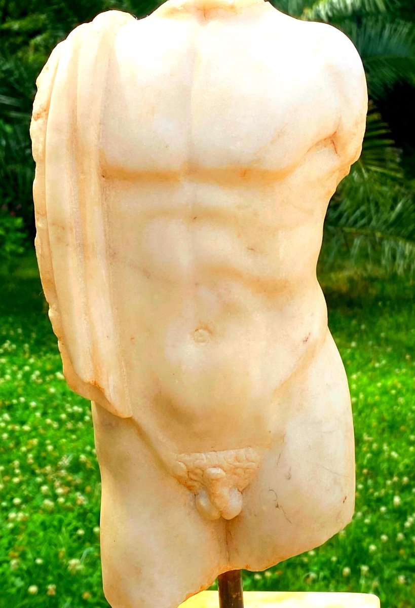 Torso  Homme. En Marbre Blanc  à  L’antique-photo-1