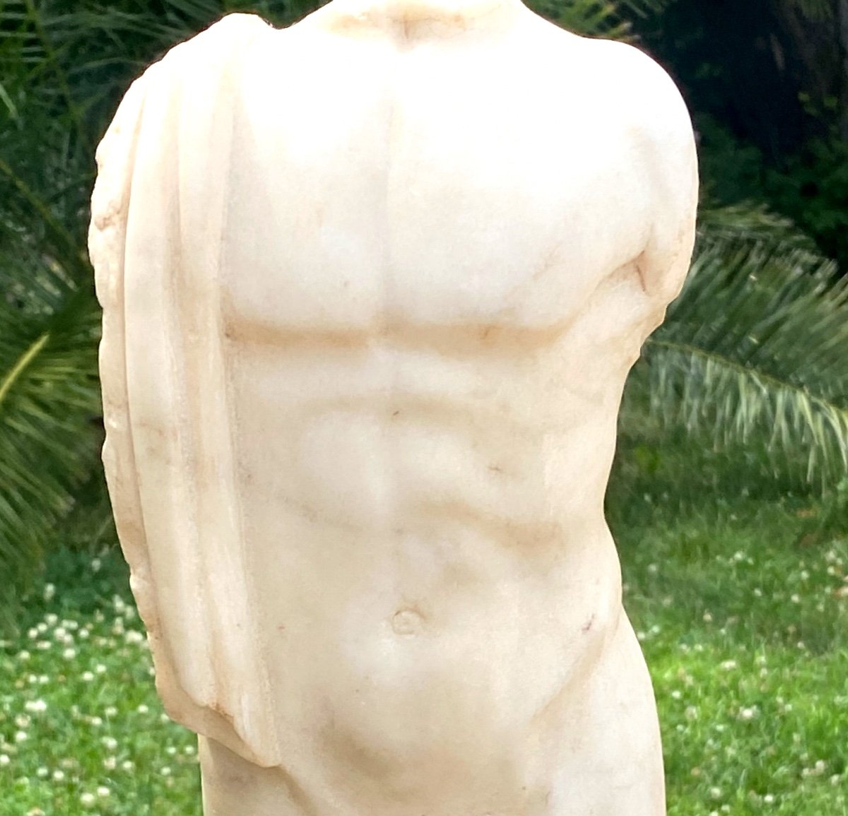 Torso  Homme. En Marbre Blanc  à  L’antique-photo-3