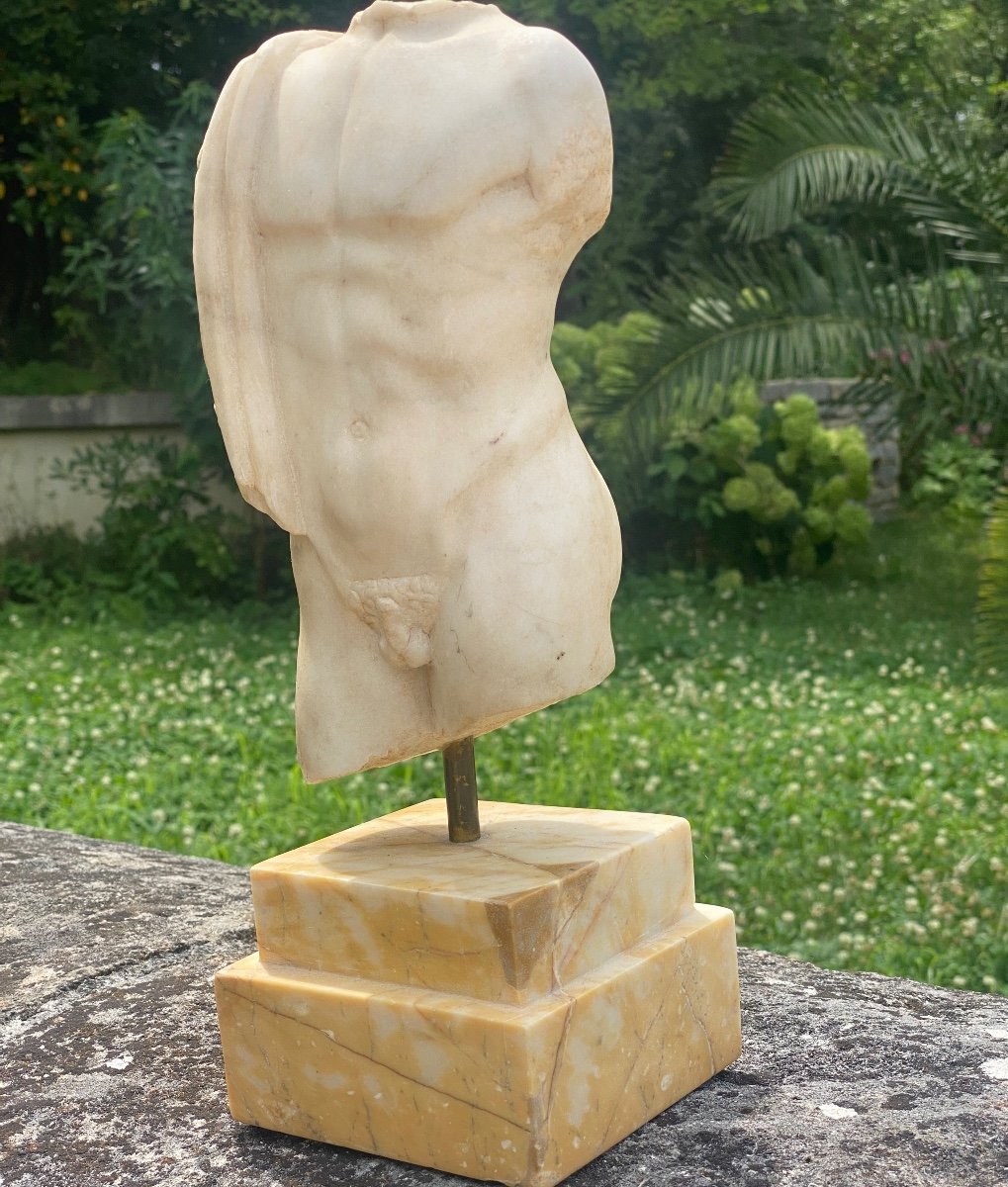 Torso  Homme. En Marbre Blanc  à  L’antique-photo-4