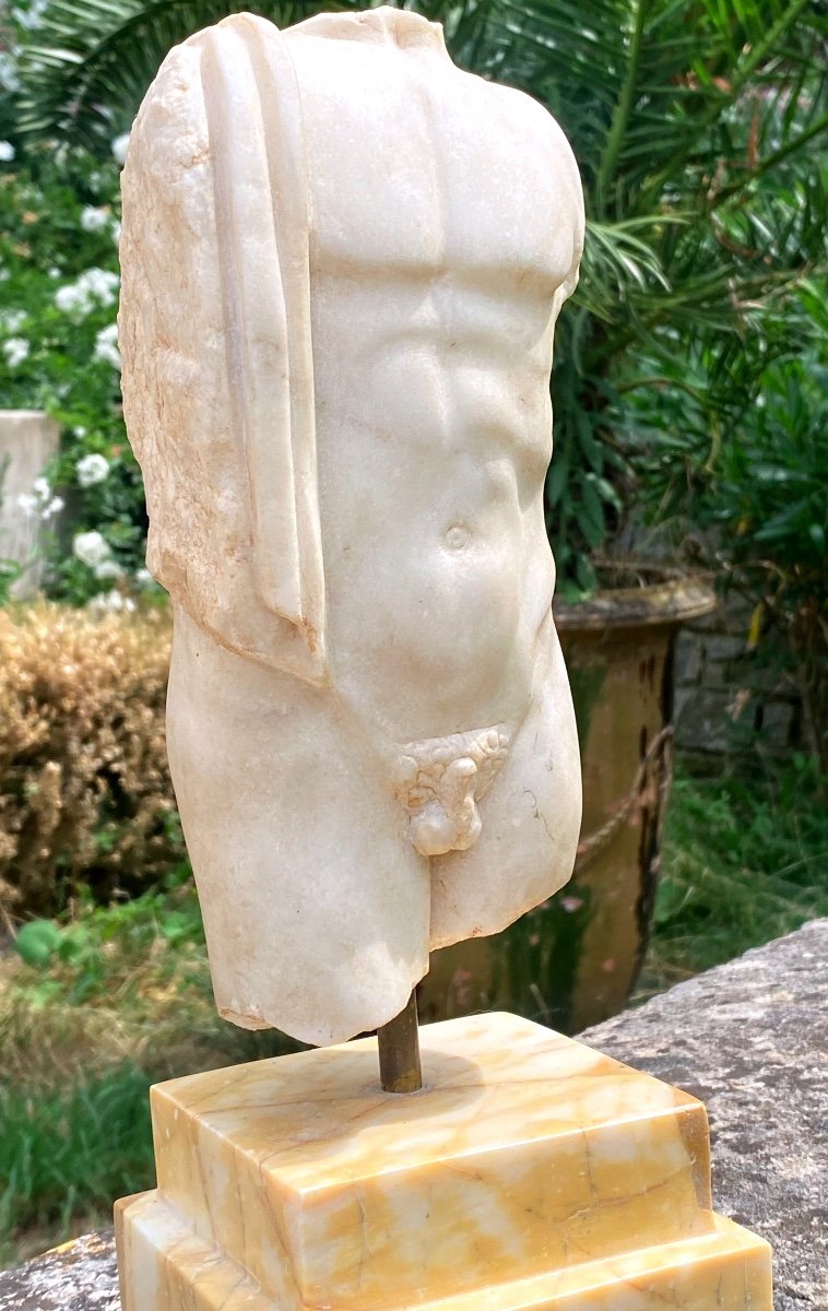 Torso  Homme. En Marbre Blanc  à  L’antique