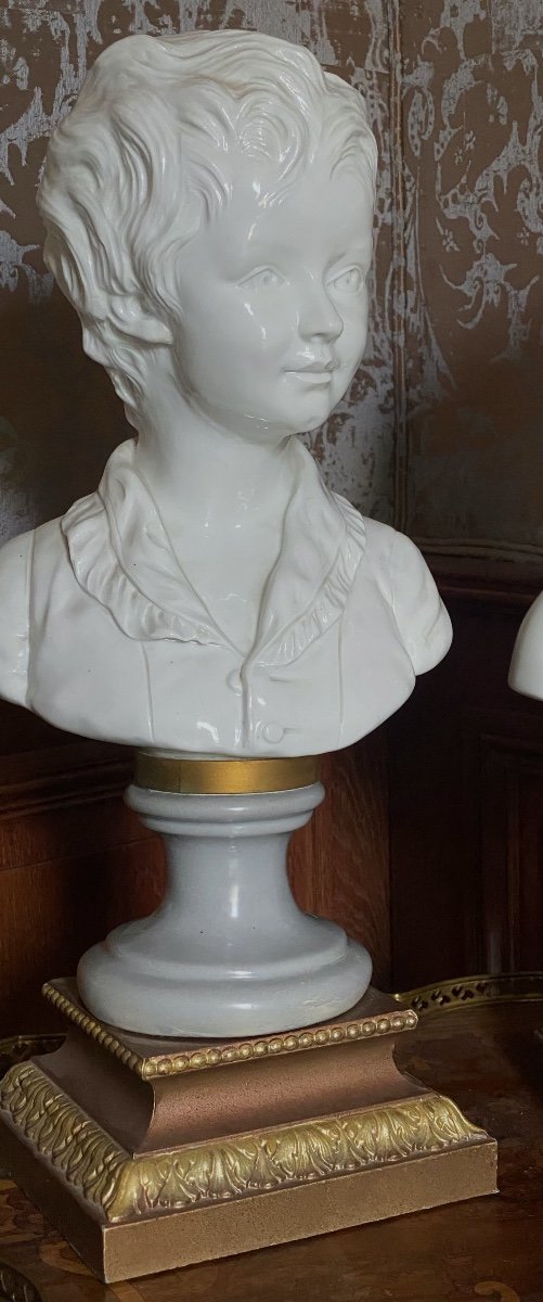 Sculpture  Porcelaine   XIX ème  Buste  d\'apres  Jean  Antoine  Houdon 1741 -1828     -photo-3