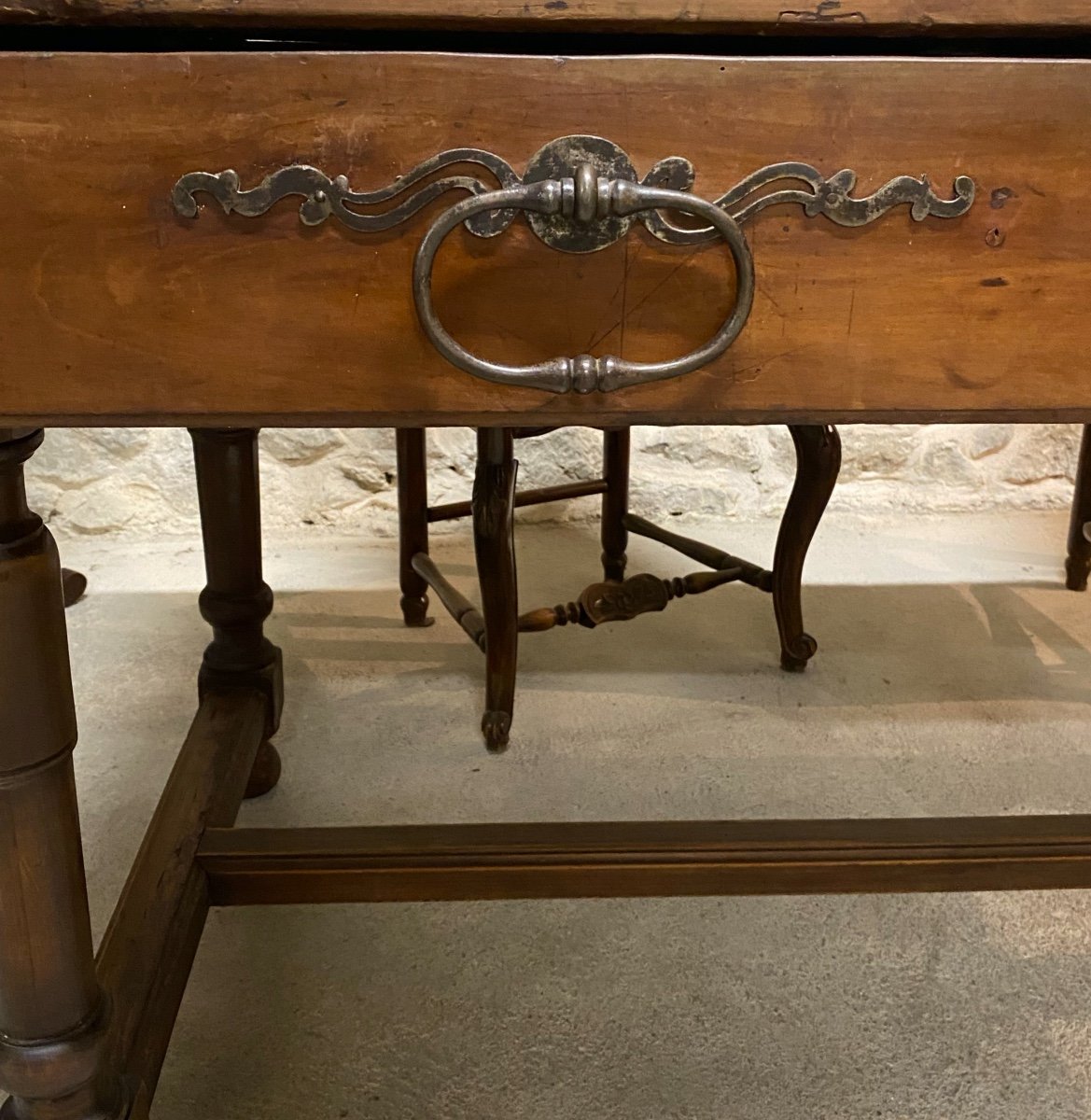 Kitchen Table In Solid Cherry With Three Drawers XVIII-photo-2