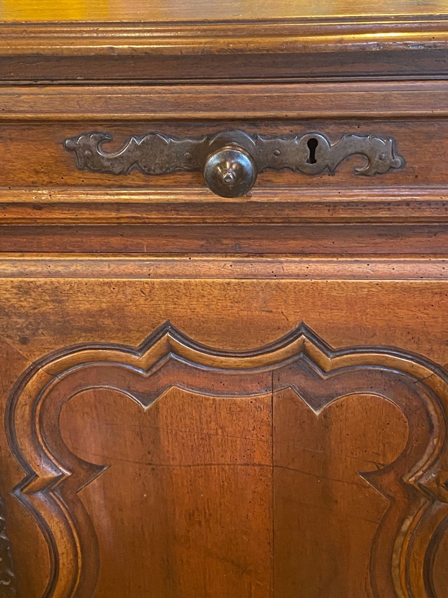 Buffet. In Solid Walnut With Two Leaves Two Drawers Period XVIII Eme-photo-5