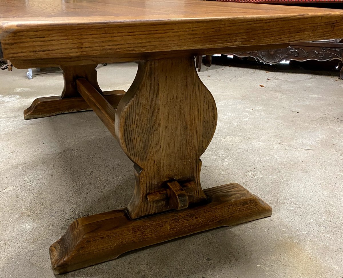 Table  Monastère  En Chêne  Massif  De Style Renaissance   220  X 86  Cm   Sur  Pieds  Amphores-photo-4