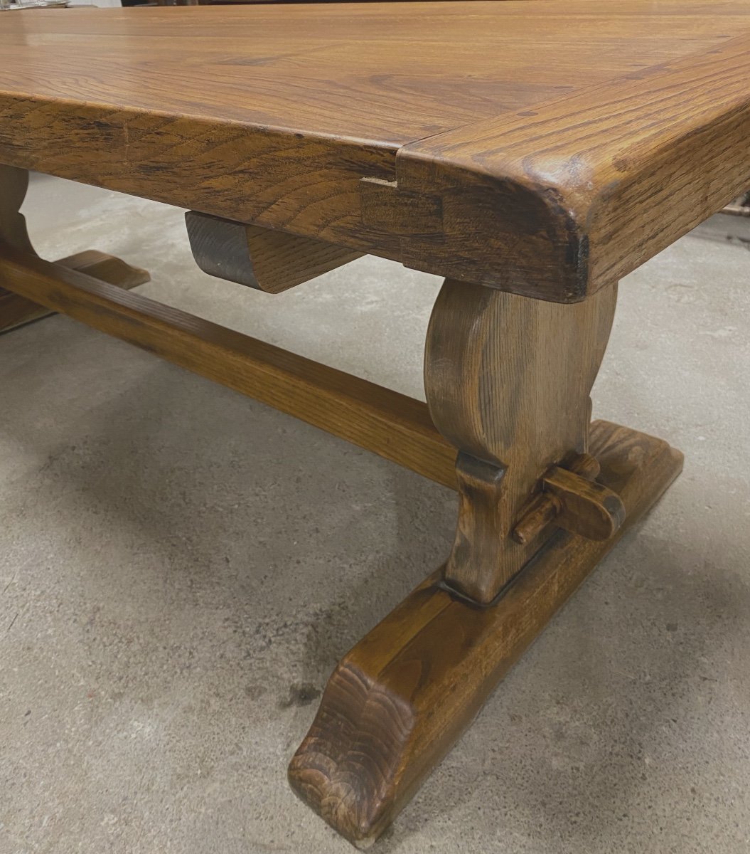 Table  Monastère  En Chêne  Massif  De Style Renaissance   220  X 86  Cm   Sur  Pieds  Amphores-photo-1