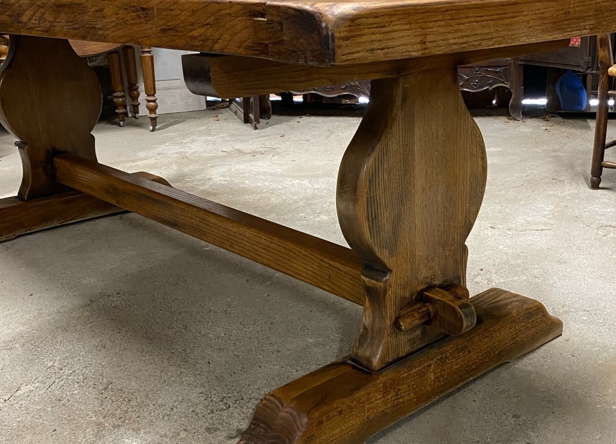 Table  Monastère  En Chêne  Massif  De Style Renaissance   220  X 86  Cm   Sur  Pieds  Amphores-photo-2