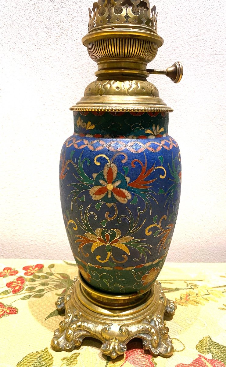 Japanese Porcelain Vase 19th Century Cloisonné Enamels Several Brands On Base 